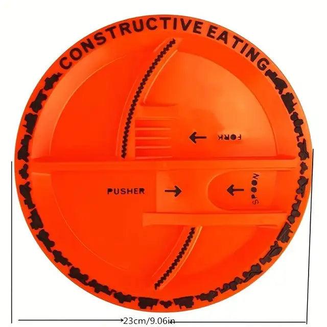 Conjunto Refeição Criativa Trator - Louças e talheres sensoriais