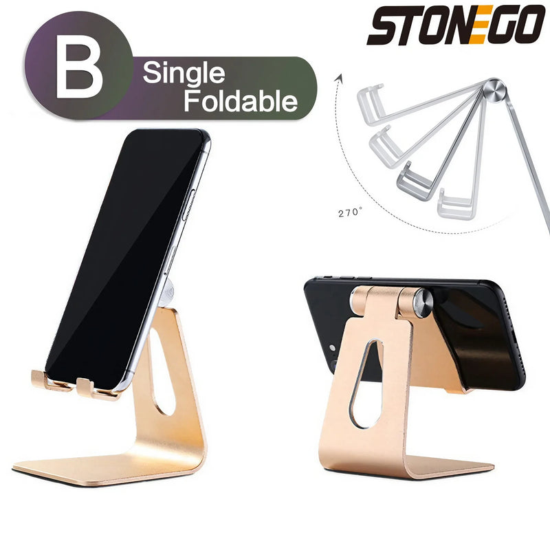 Stonego dobrável metal desktop suporte do telefone móvel para ipad iphone xiaomi huawei samsung tablet mesa celular portátil titular