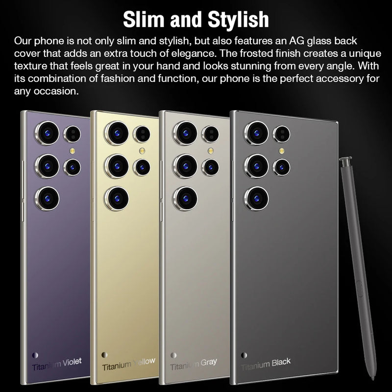 S26 ultra 2025 novo smartphone 5g 7.3 ''de alta definição android 14 snapdragon 8gen3 10core duplo sim telefone 7800mah desbloqueio telefone