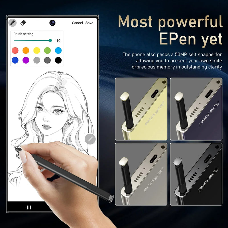 S26 ultra 2025 novo smartphone 5g 7.3 ''de alta definição android 14 snapdragon 8gen3 10core duplo sim telefone 7800mah desbloqueio telefone