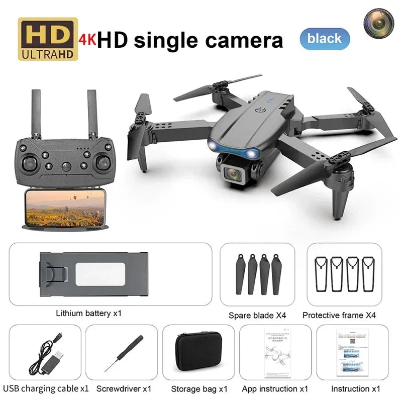 Novo e99 pro drones gps profissional 8k com câmera hd fpv 5g wifi motor sem escova dobrável rc quadcopter evitar obstáculos dron