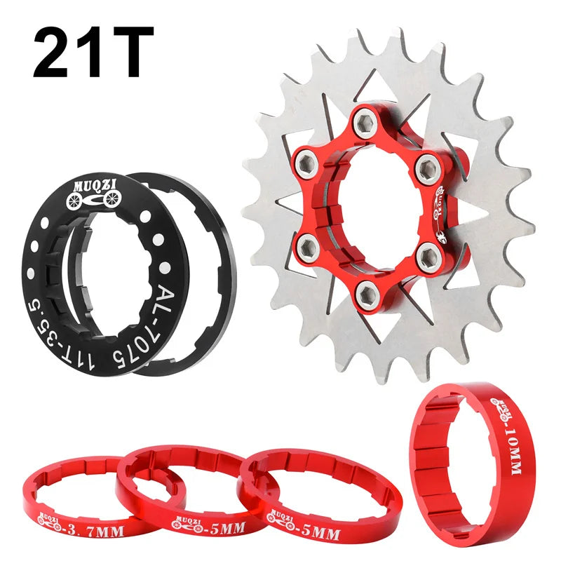 MUQZI Cassete de Velocidade Única Cog 12T 13T 14T 15T 16T 17T 18T 19T 20T 21T 22T Kit de Conversão de Cassete de Bicicleta