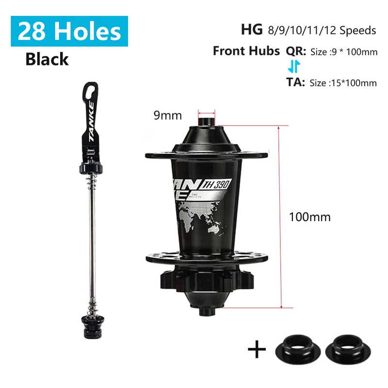 Tanke 120 clique hub 6 rolamento mtb mountain bike hub dianteiro traseiro 28 32 36 furos qr através do eixo troca freio a disco cubos de bicicleta hg