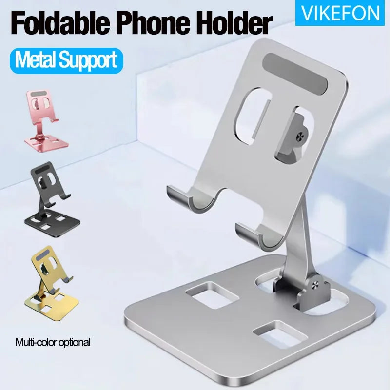 Suporte dobrável para celular, universal, liga de alumínio, tablet, suporte de metal para iphone 15 14 13 12 pro max, samsung, xiaomi