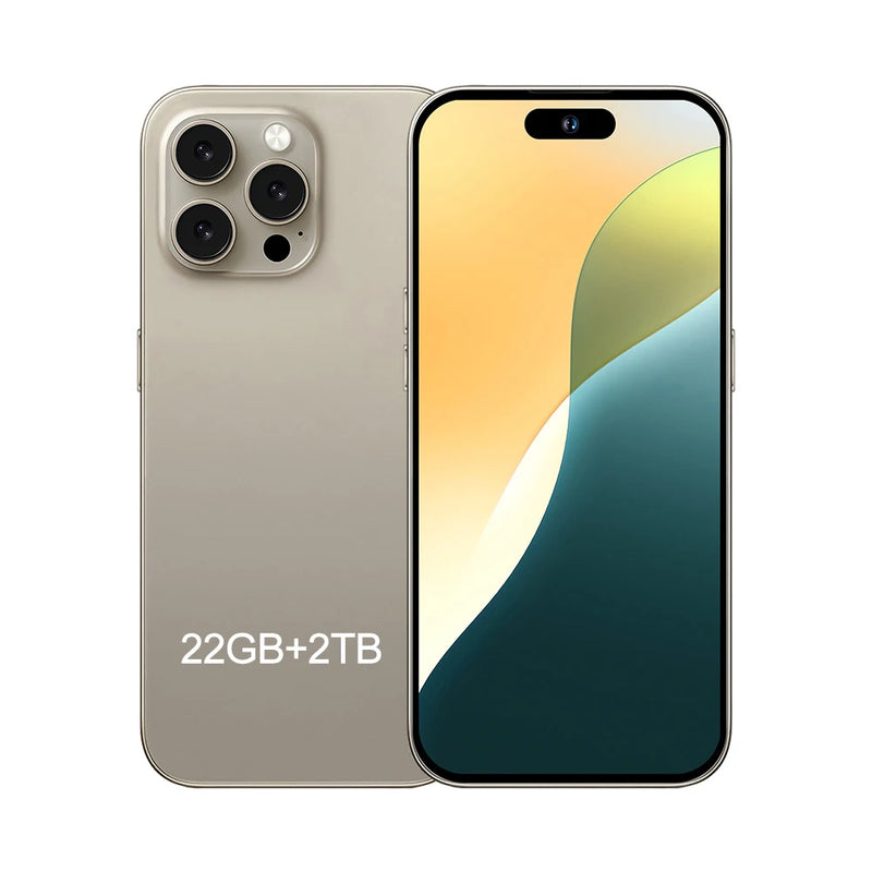 2025 smartphone 22gb + 2tb para 7.3 polegadas i16 pro max tela cheia 4g 5g telefone celular 8000mah telefones celulares versão global