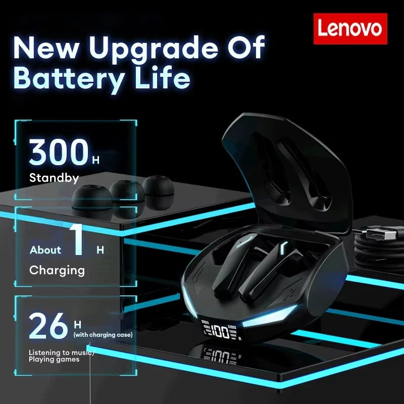 Nova lenovo xt53 atualização sem fio bluetooth 5.4 fones de ouvido led display digital à prova dwaterproof água baixa latência jogos