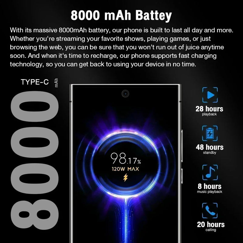 Versão global s25 ultra smartphone 5g 7.3 hd 22gb + 2tb telefone 4g duplo sim celulares android14 desbloqueado 8000mah 10 núcleo super telefone