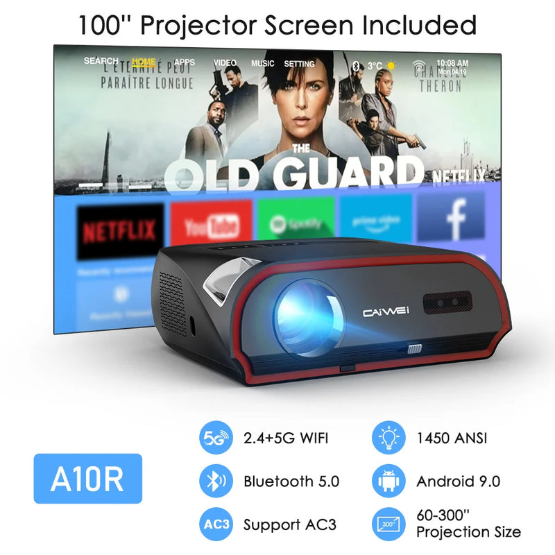 Projetor 4K Ultra HD com sistema de karaokê Experiência a laser Cinema em casa Projetores de filmes ao ar livre 15000 lúmens