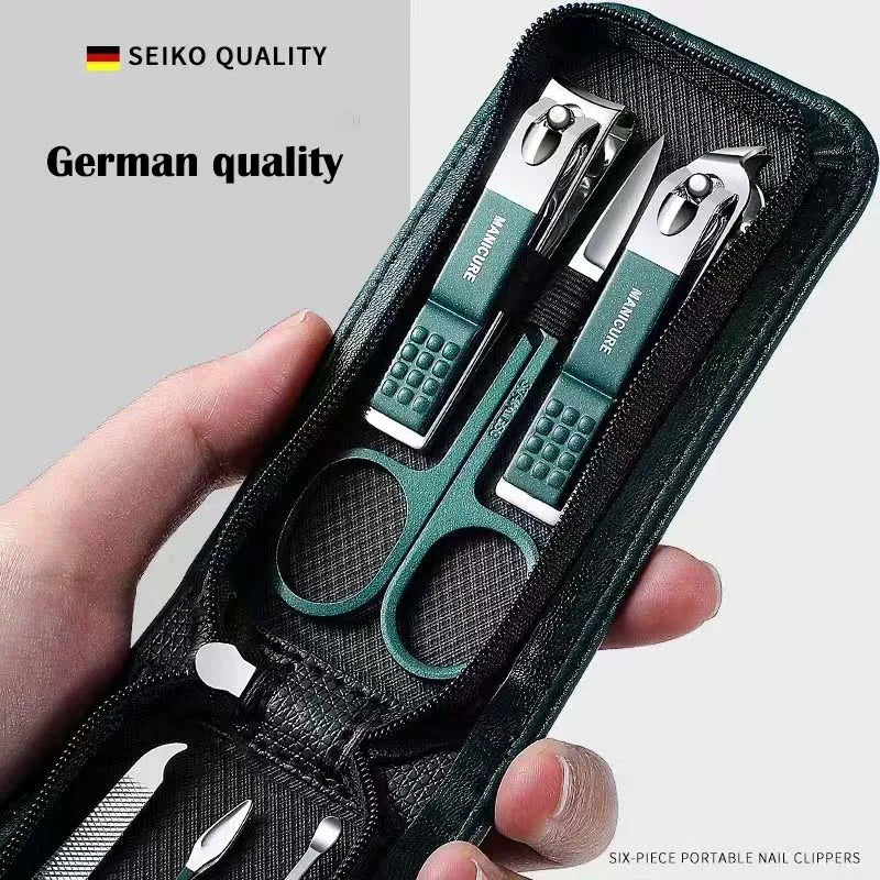 Tesoura de unhas conjunto doméstico high end masculino e feminino especial cortador de unhas manicure ferramentas beleza 6 peça portátil doméstico