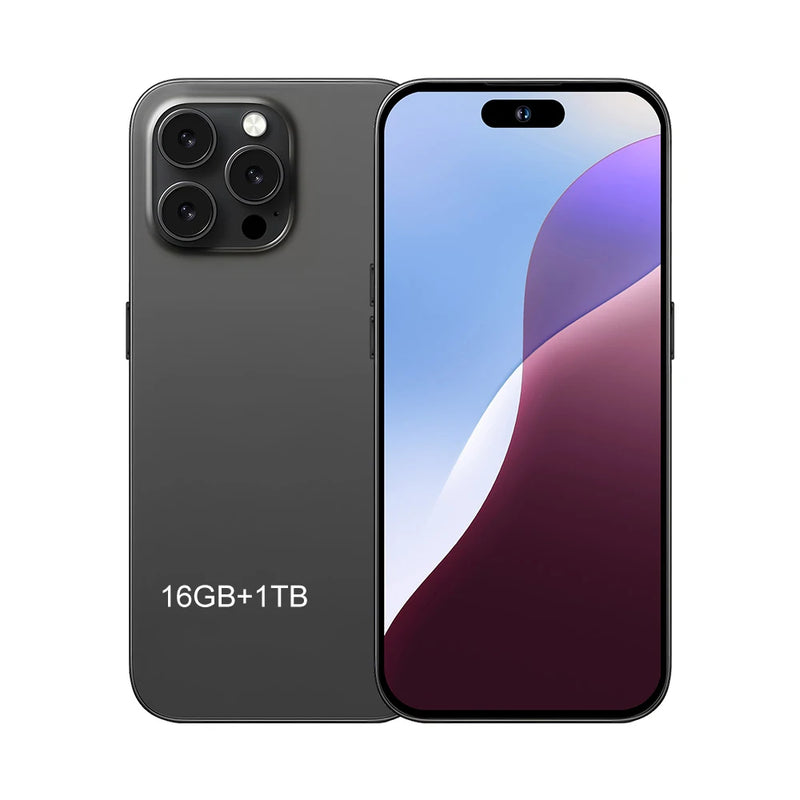 2025 smartphone 22gb + 2tb para 7.3 polegadas i16 pro max tela cheia 4g 5g telefone celular 8000mah telefones celulares versão global