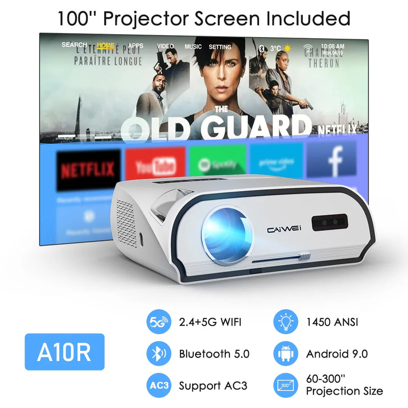 Projetor 4K Ultra HD com sistema de karaokê Experiência a laser Cinema em casa Projetores de filmes ao ar livre 15000 lúmens