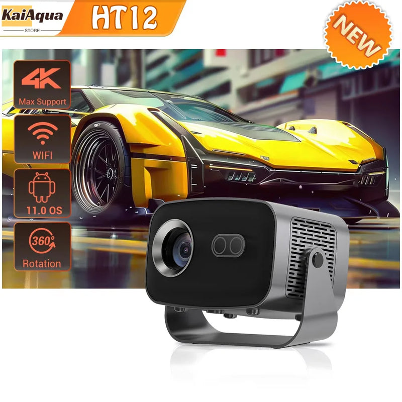 Projetor de cinema em casa ht12 com deslocamento automático ultra curto 1080p 8k foco eletrônico 900 ansi air mouse assistente de voz h716
