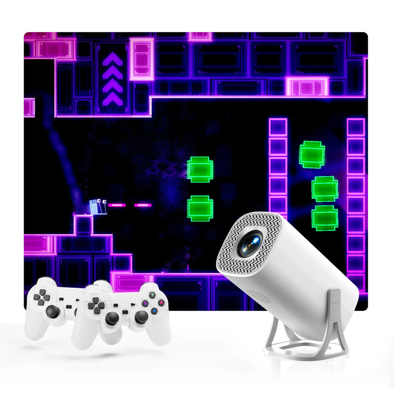 S40MAX Android 11 Projetor de jogos 64GB Cartão TF Controlador de jogos sem fio Dual WIFI 1280*720P Projetor portátil de home theater