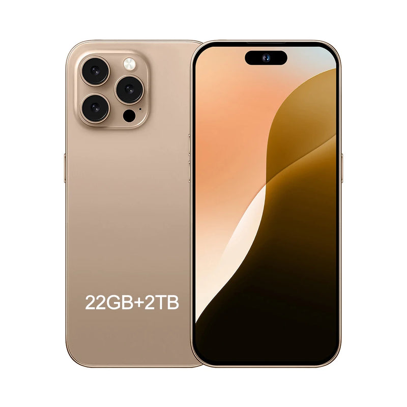 2025 smartphone 22gb + 2tb para 7.3 polegadas i16 pro max tela cheia 4g 5g telefone celular 8000mah telefones celulares versão global