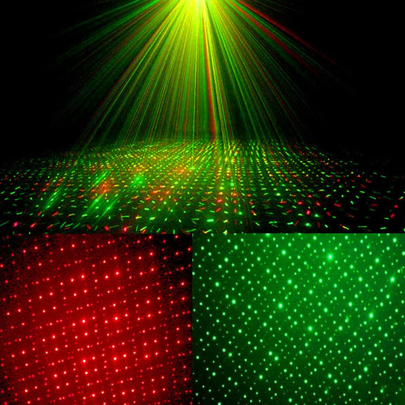 Portátil mini 2in1 led luz de palco dj discoteca luz projetor luzes laser som ativado flash luz para festa de casamento natal
