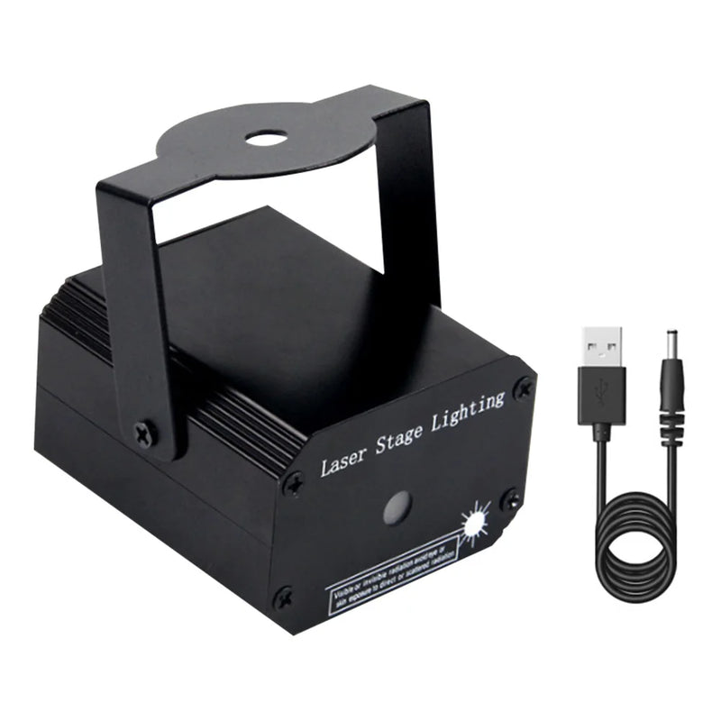 Portátil mini 2in1 led luz de palco dj discoteca luz projetor luzes laser som ativado flash luz para festa de casamento natal