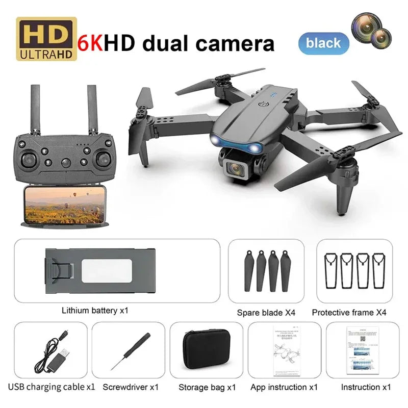 Novo e99 pro drones gps profissional 8k com câmera hd fpv 5g wifi motor sem escova dobrável rc quadcopter evitar obstáculos dron