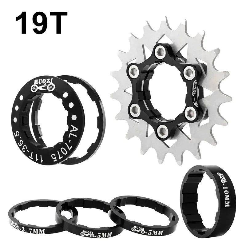 MUQZI Cassete de Velocidade Única Cog 12T 13T 14T 15T 16T 17T 18T 19T 20T 21T 22T Kit de Conversão de Cassete de Bicicleta