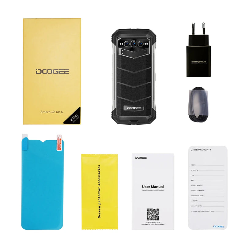 Doogee v max 5g telefone robusto 22000mah celular 12gb 256gb 108mp ai câmera principal telefone 6.58 "fhd + 120hz dimensão 1080 hi-res