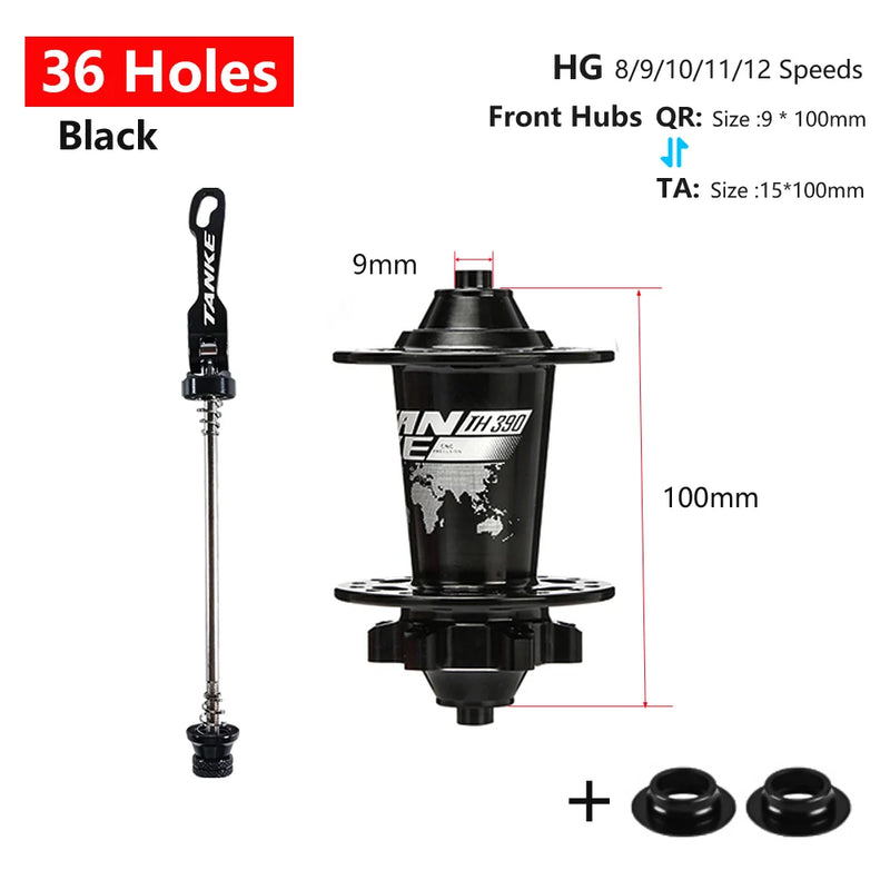 Tanke 120 clique hub 6 rolamento mtb mountain bike hub dianteiro traseiro 28 32 36 furos qr através do eixo troca freio a disco cubos de bicicleta hg
