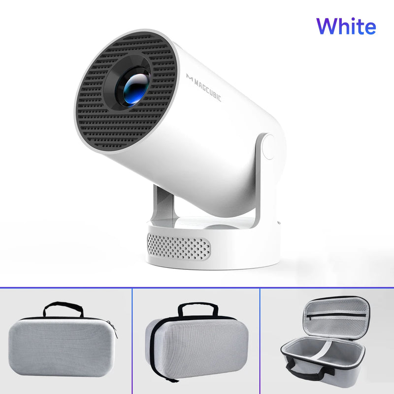 Magcubic 4K HY300 Pro + Projetor Construído em 5W Alto-falante 1280*720P Android 11 8000 Lumens Wifi6 BT5.4 Projetor Portátil ao ar livre