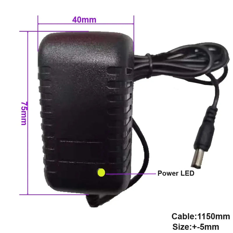 Adaptador de Alimentação Universal para Câmera, Entrada AC 100-240V, Carregador de Saída DC, 12V, UE, EUA, Plug, DVR, LED, Robô, LED