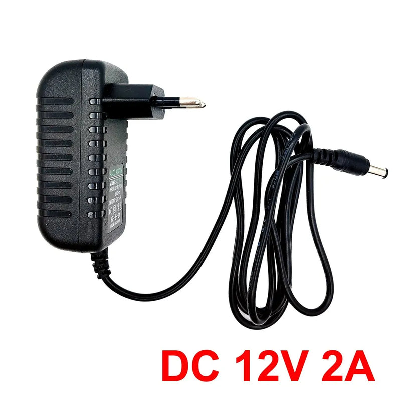 Adaptador de Alimentação Universal para Câmera, Entrada AC 100-240V, Carregador de Saída DC, 12V, UE, EUA, Plug, DVR, LED, Robô, LED
