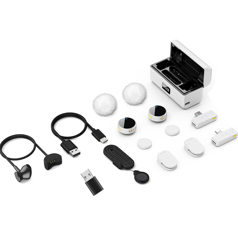 Microfone Sem Fio Para Telefone, Lavalier Profissional, Redução De Ruído, Caixa De Carregamento, Magnética, 100m