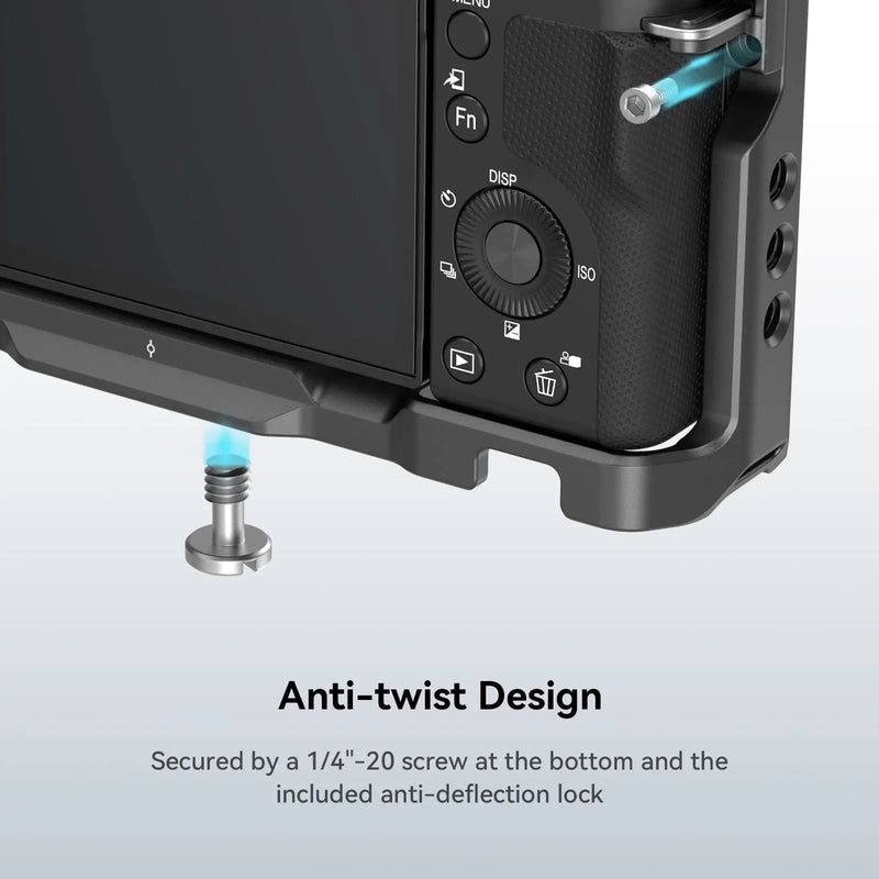 Smallrig para gaiola Sony ZV-E10 com aperto de silicone e placa de liberação rápida integrada para kit de equipamento de gaiola Arca-Swiss com sapata fria 3538