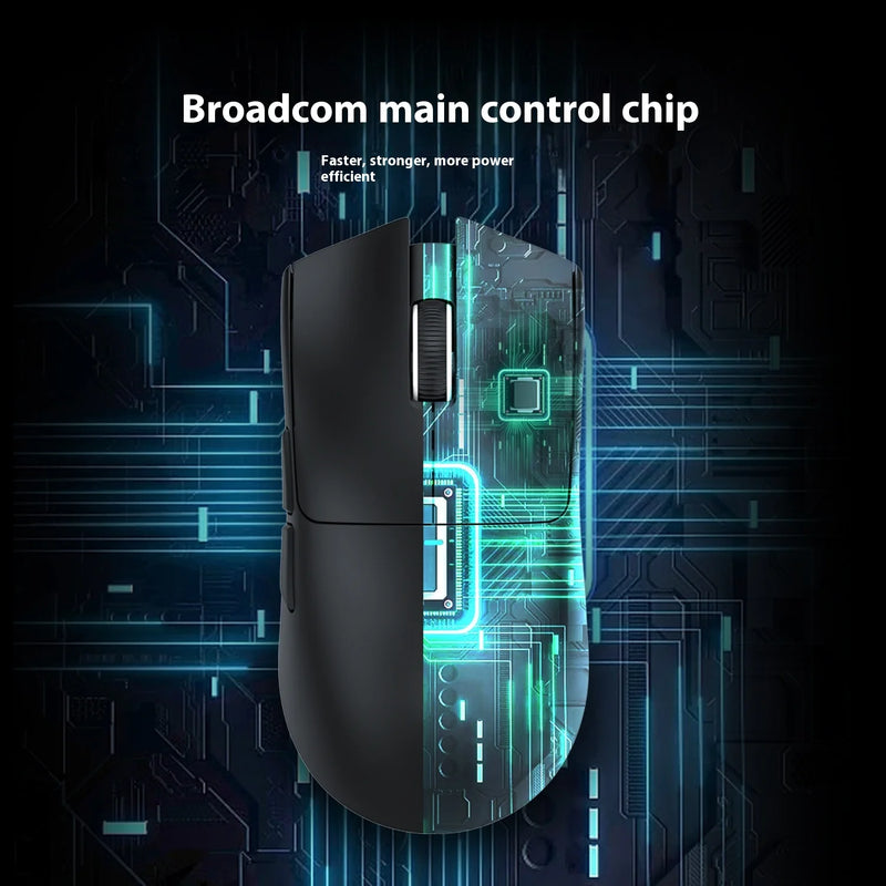 Mouse Bluetooth preto Attack Shark X11 PAW3311, conectividade de modo triplo, doca de carregamento magnética sensível ao toque, mouse para jogos ultraleve