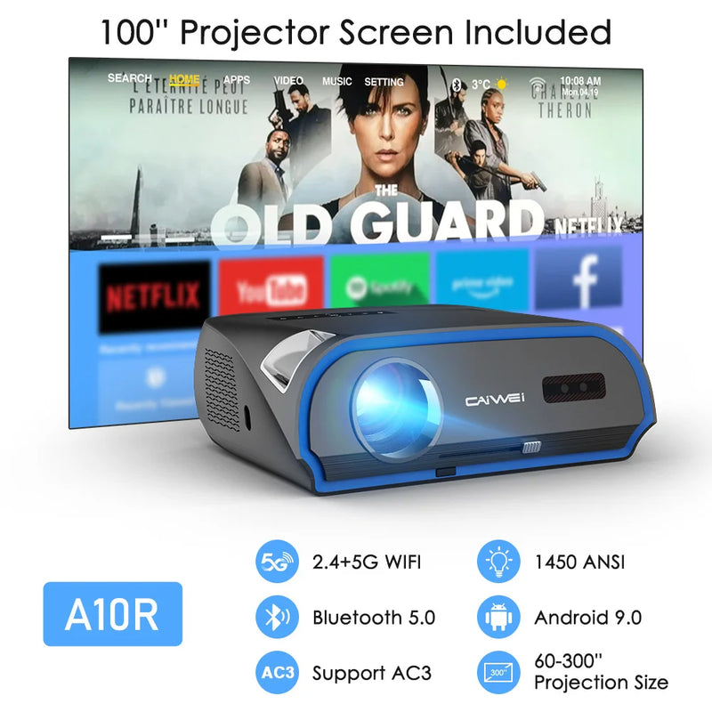 Projetor 4K Ultra HD com sistema de karaokê Experiência a laser Cinema em casa Projetores de filmes ao ar livre 15000 lúmens